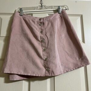 Divided H&M Pink Faux Suede Wrap Mini Skirt Snap-Size 8-Excellent condition